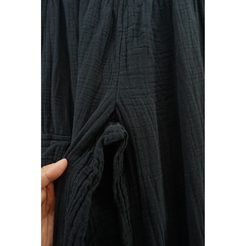 Aerie Cargo Pants Gauze Wide Leg Smocked Waist Coastal Loungewear Black Small - Picture 3 of 8
